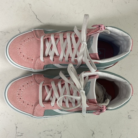 Vans Sk8-Hi Reissue Side Zip Kids 2 Tone Pink Sneakers Canvas Size 2 - Picture 7 of 17